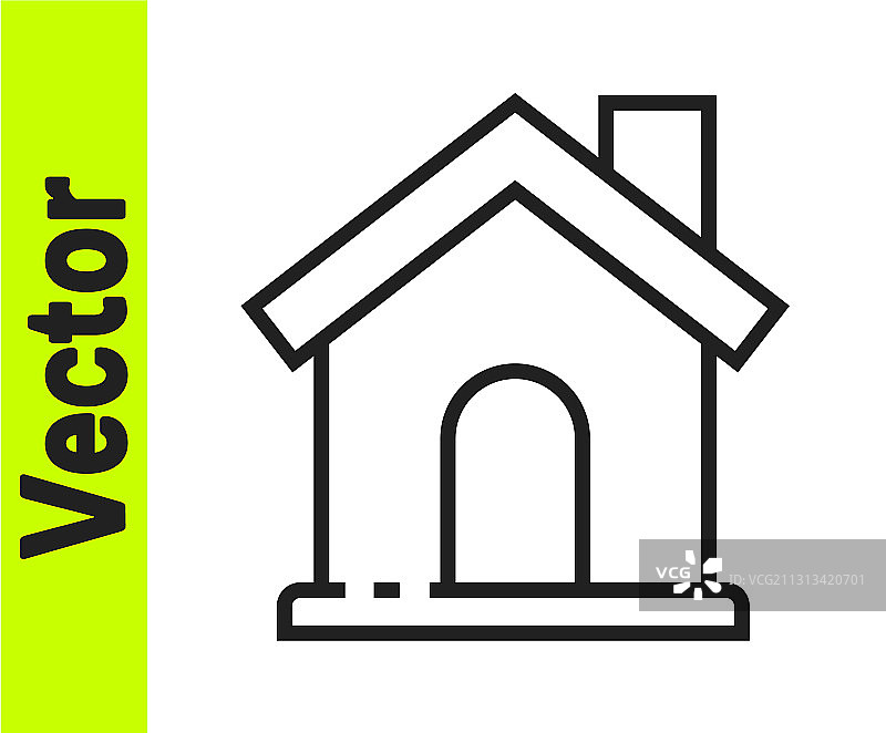 白色背景上的黑色线条房屋图标图片素材