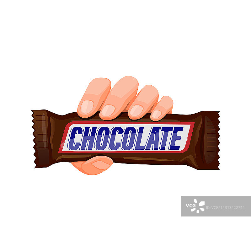 卡通手抓巧克力棒图片素材