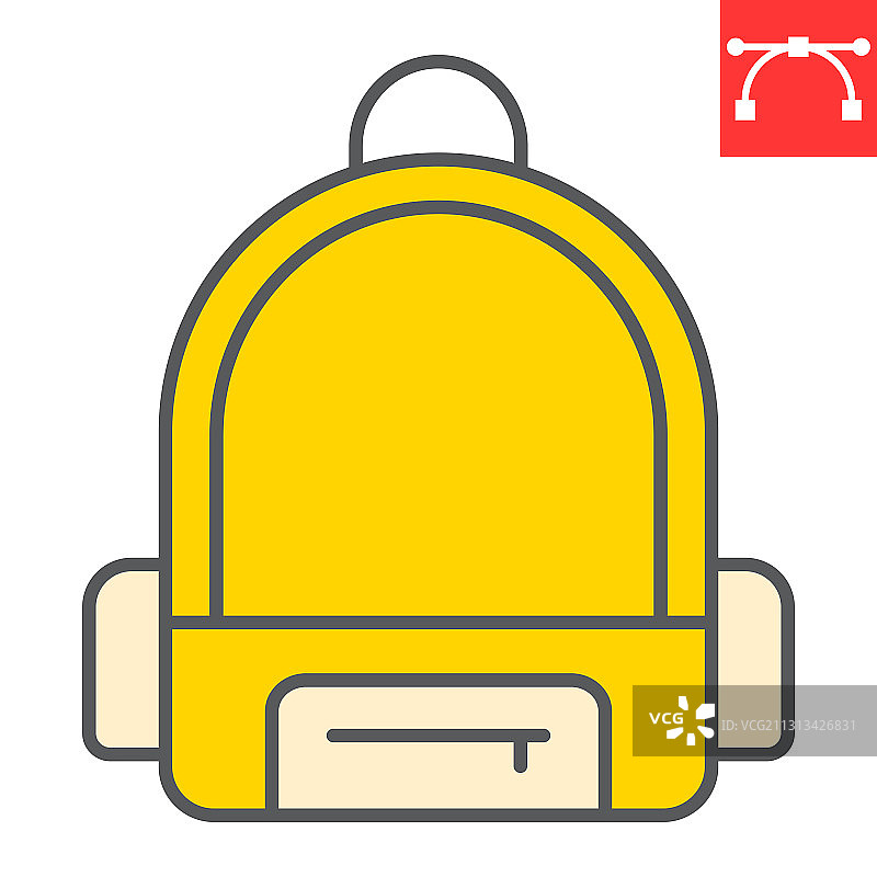 彩色书包线性图标，学校和教育图片素材