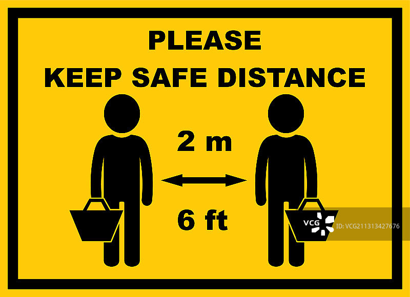 安全距离6英尺/2米图片素材