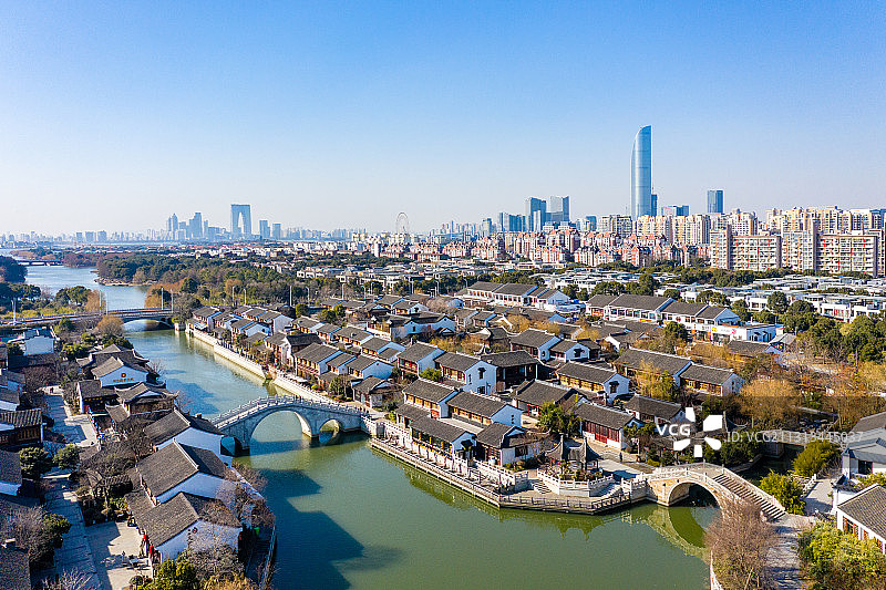 江苏苏州工业园区，城市风光，斜塘老街图片素材