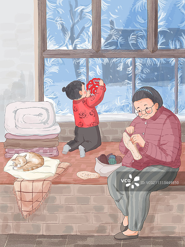 节气大寒—竖版无字图片素材