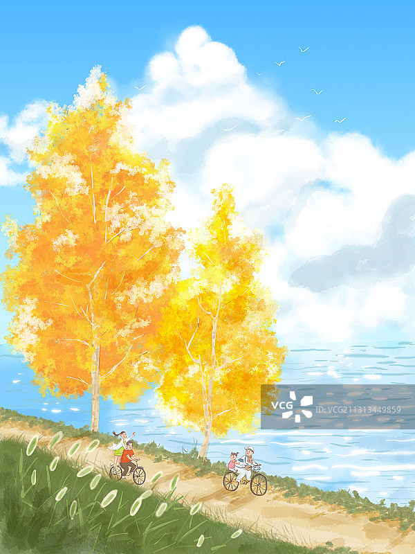 节气立秋—竖版无字图片素材