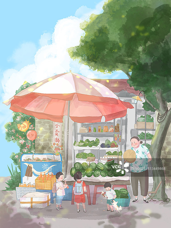 节气小暑—竖版无字图片素材