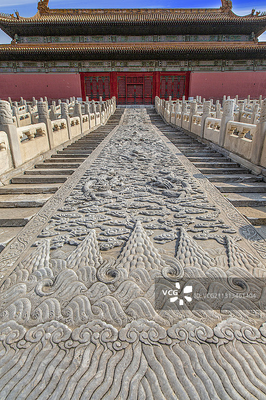 北京故宫保和殿后云龙石雕图片素材