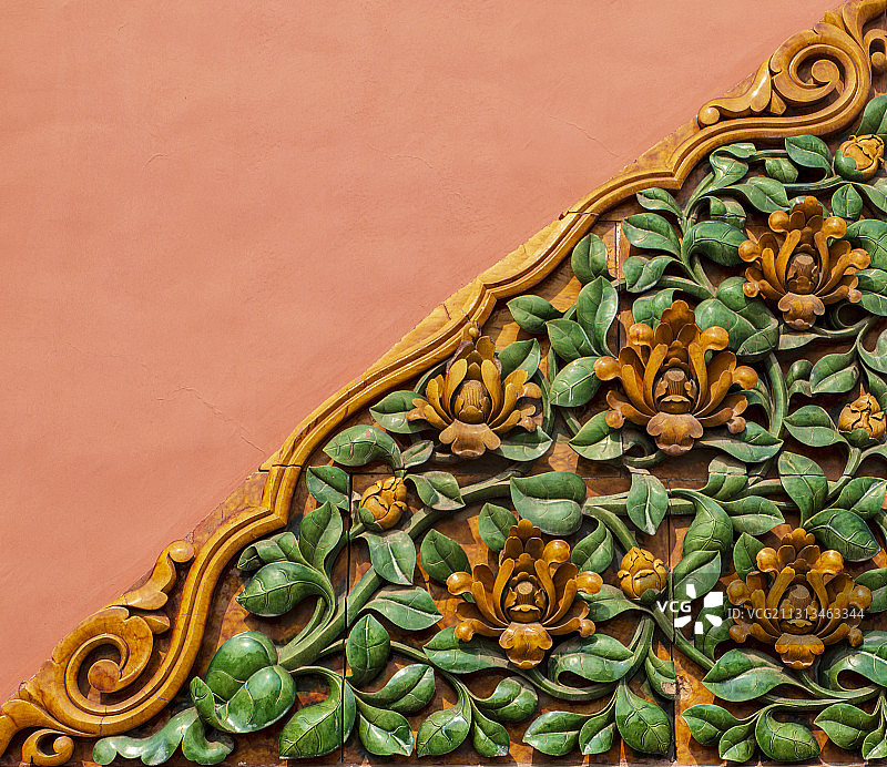 北京故宫乾清门前琉璃影壁装饰图案图片素材