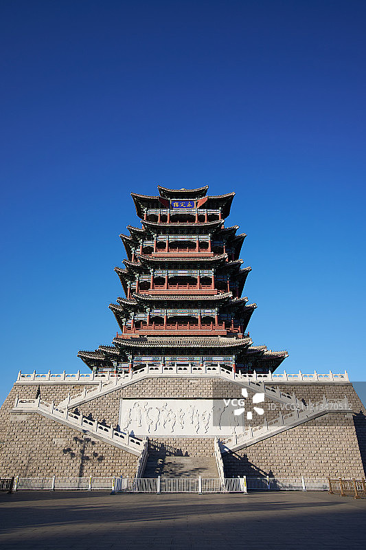 北京门头沟区的永定楼图片素材