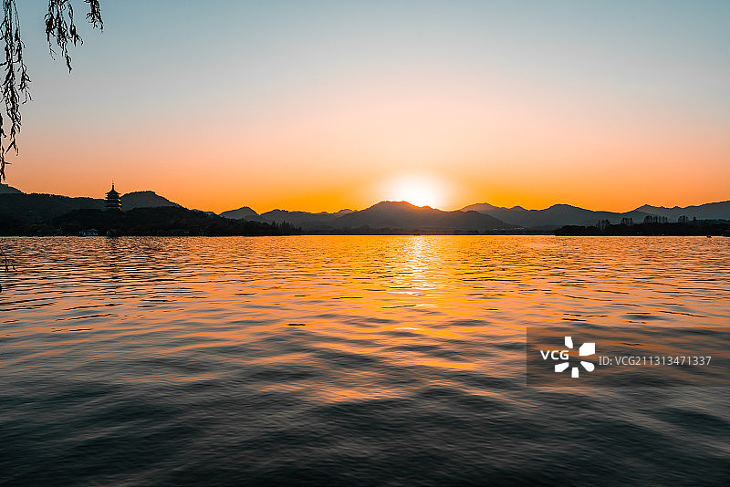 杭州雷锋夕照图片素材