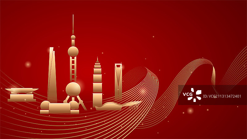 上海，地标，抽象，插画，矢量图片素材