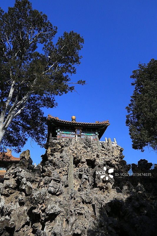 北京故宫御花园堆秀山图片素材