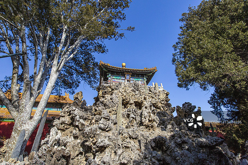北京故宫御花园堆秀山图片素材