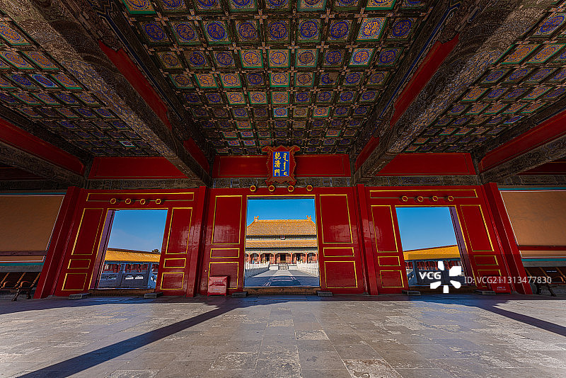 宏伟壮观的故宫乾清门和乾清宫（无人）图片素材
