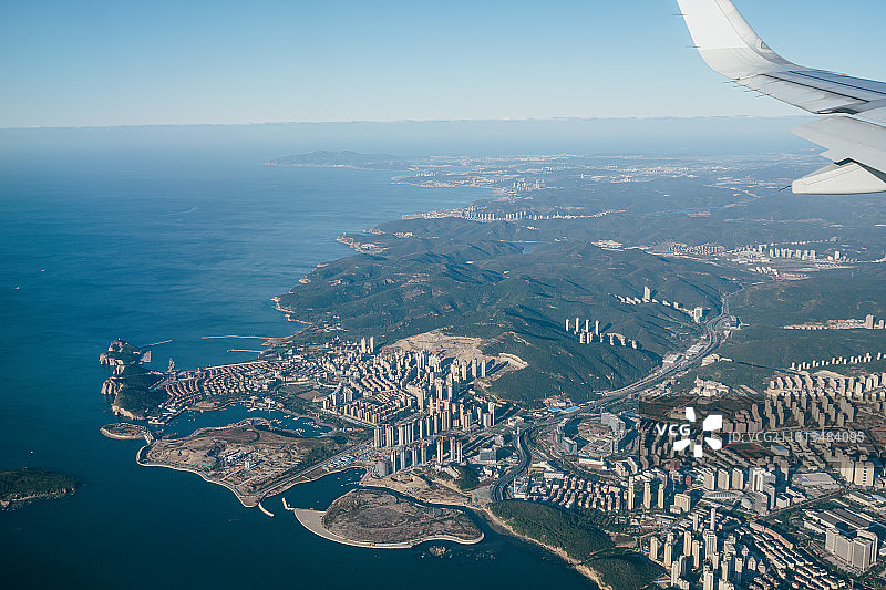 航拍大连城市天际线图片素材
