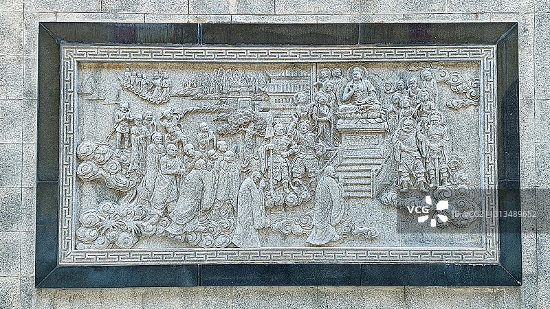 石雕 百佛图图片素材