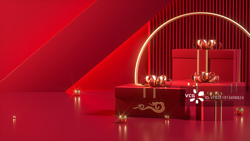 3D中国风产品展示台创意图图片素材