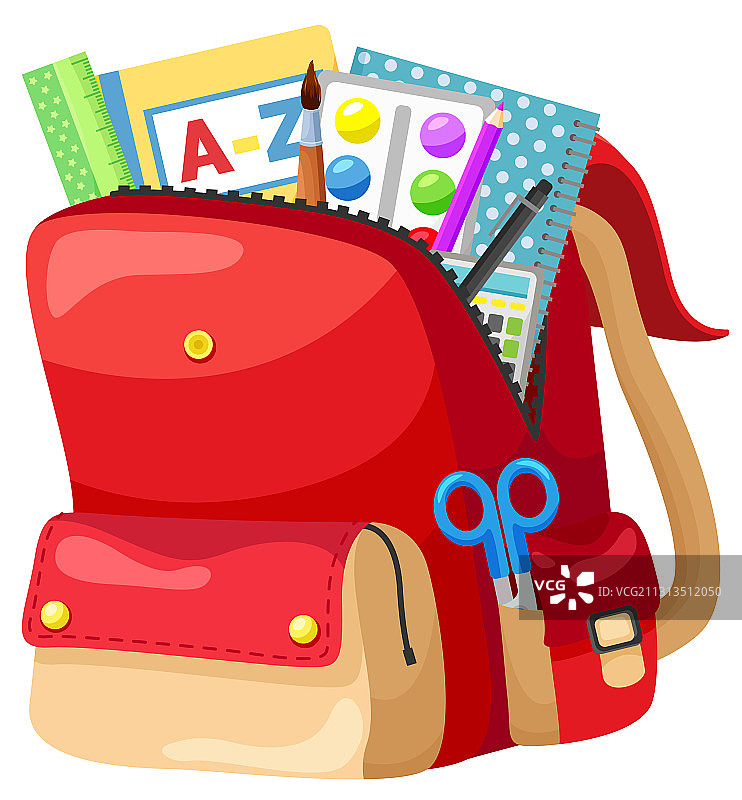 彩色学校背包回学校图片素材