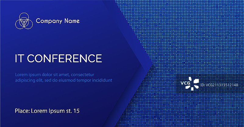 抽象点状蓝色会议模板图片素材