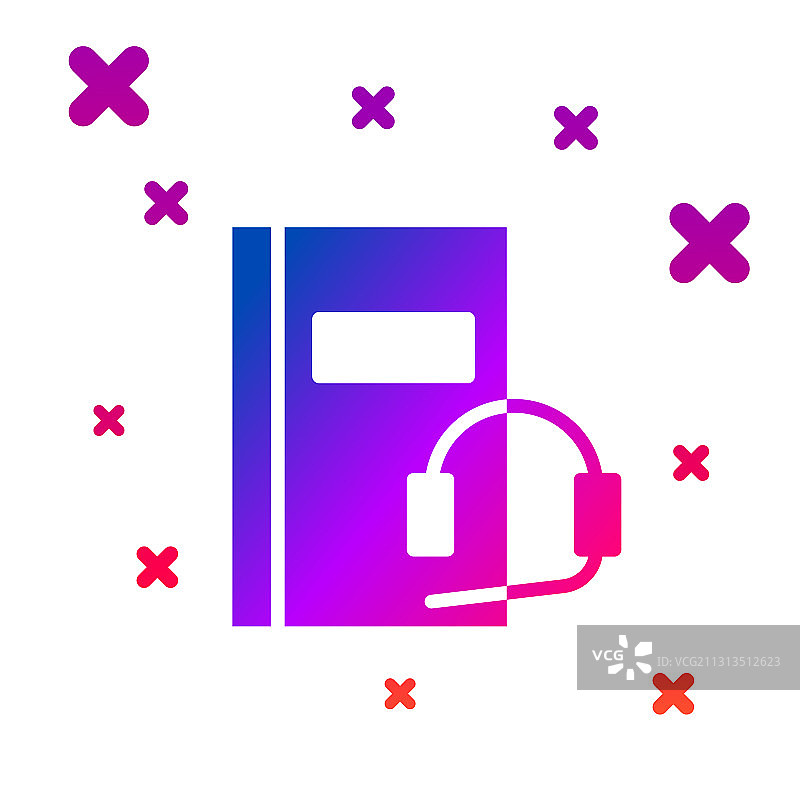 白色背景上的彩色有声读物图标图片素材