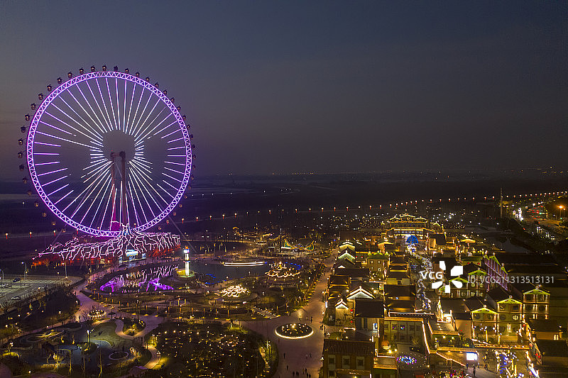 航拍芜湖市松鼠小镇游乐场图片素材
