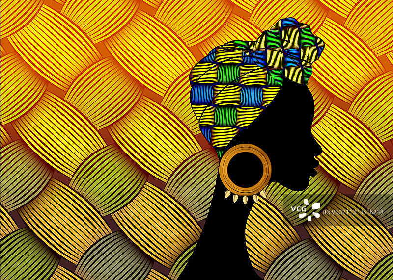戴传统头巾的非洲女性肖像图片素材