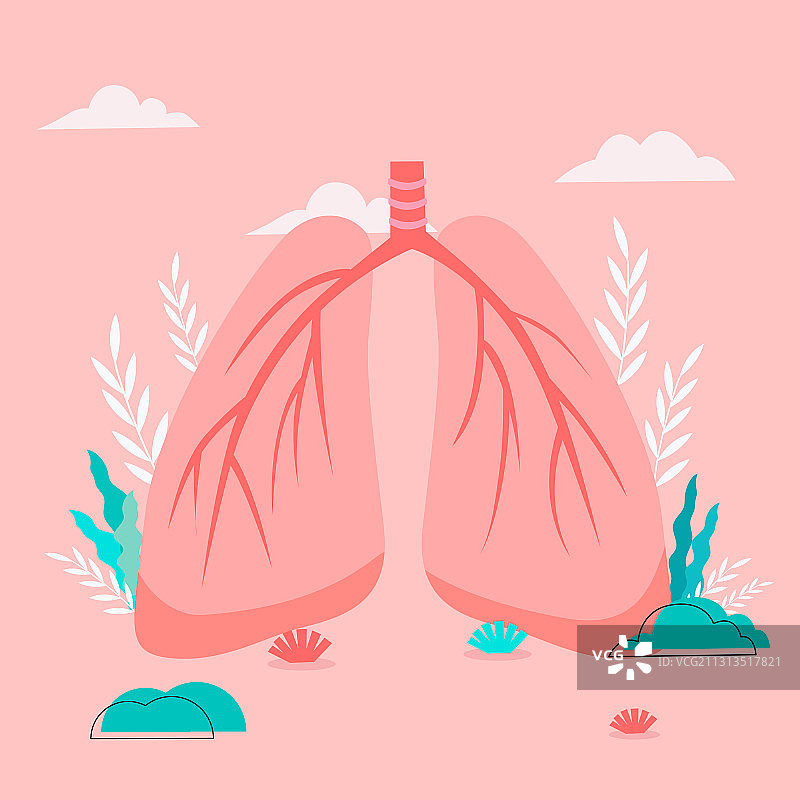 肺部医疗健康概念矢量插画图片素材