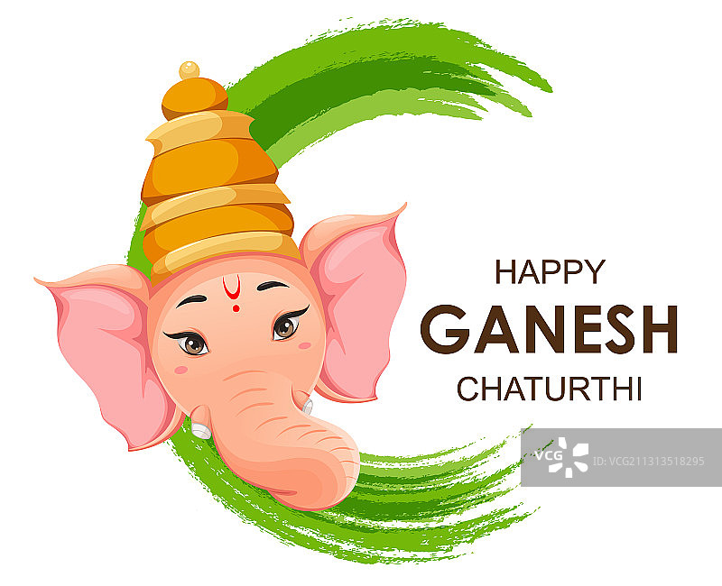 身着印度传统服装的象头神图片素材