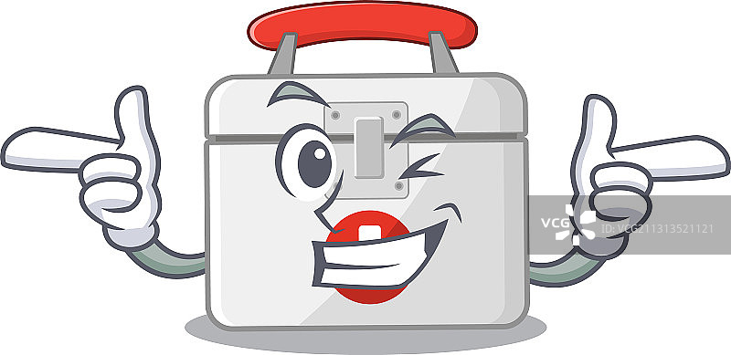 眨眼急救箱卡通吉祥物设计图片素材