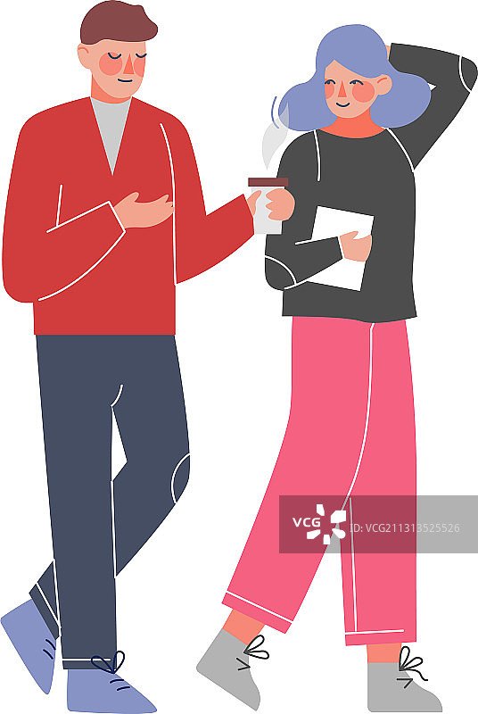 交谈中的年轻男女图片素材