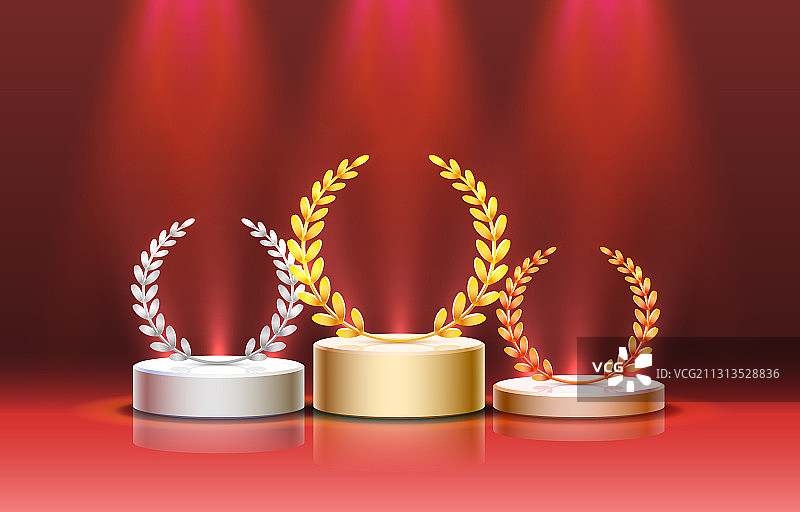 舞台领奖台配舞台灯光领奖台场景图片素材