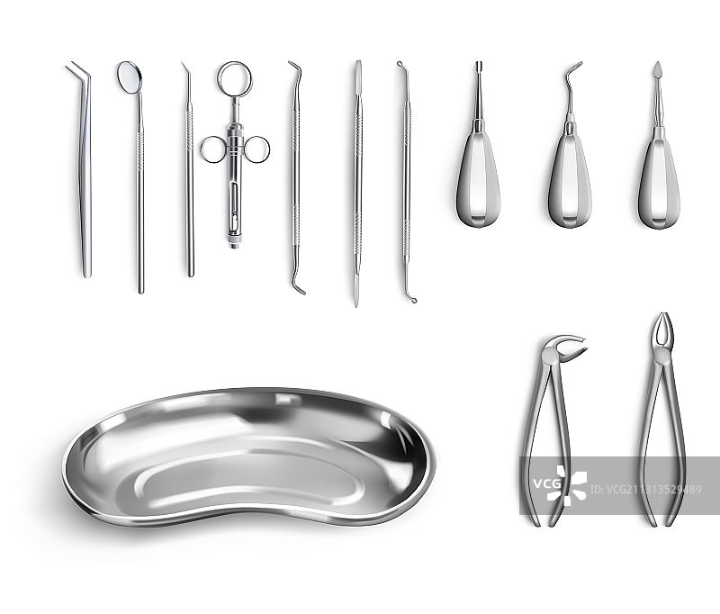 牙科治疗工具和外科牙科图片素材