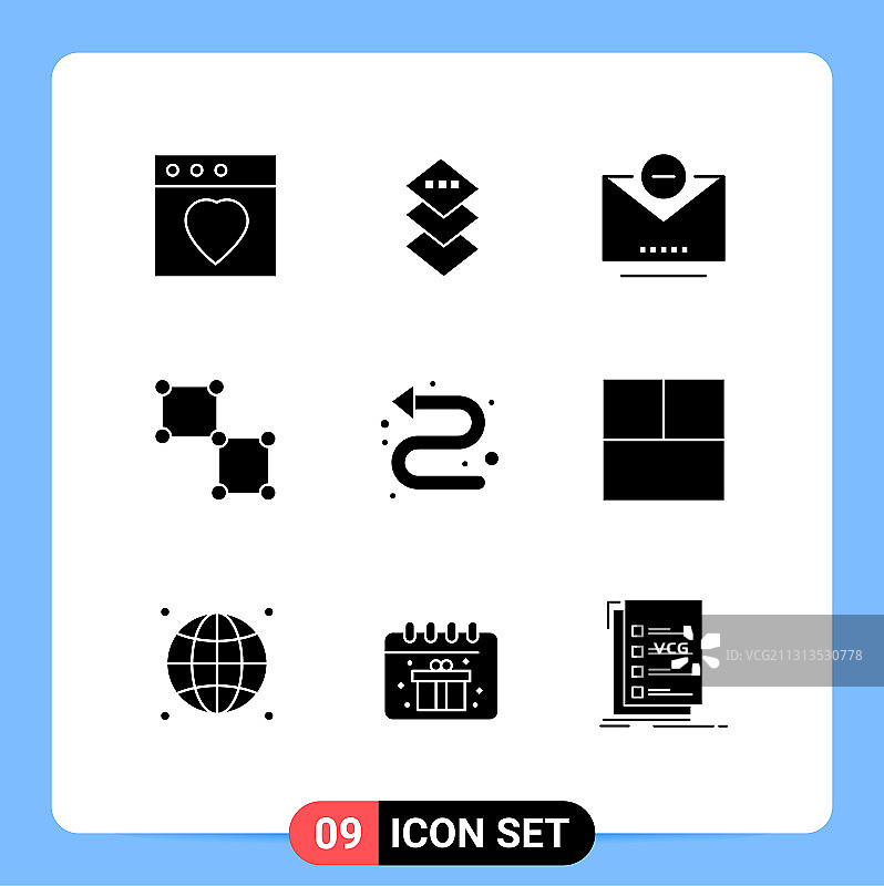 9 ． 坚实的字形概念的网站，移动和图片素材