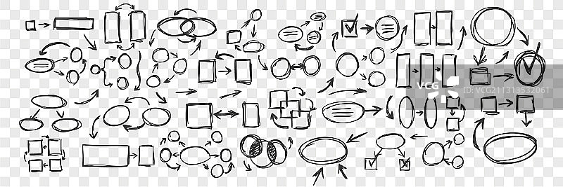 手绘方块圆形箭头图案合集图片素材