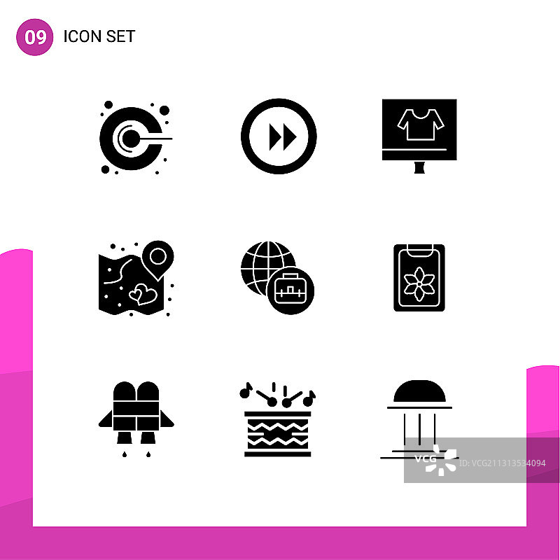 主题立体符号和可编辑符号的9种图片素材