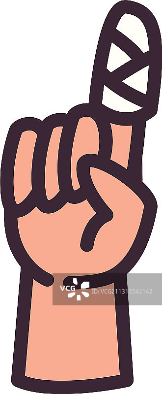 缠着绷带的手指手势图片素材