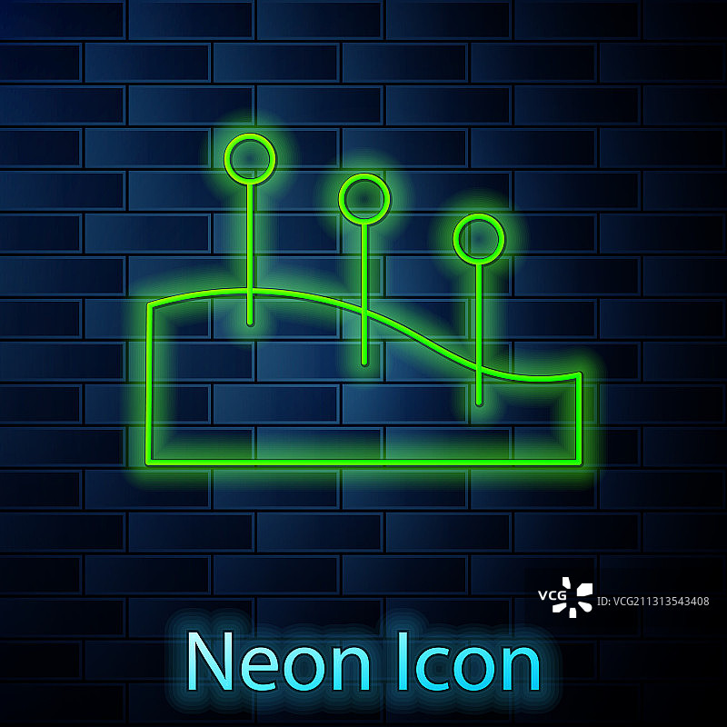 发光霓虹灯线条针灸疗法图标图片素材