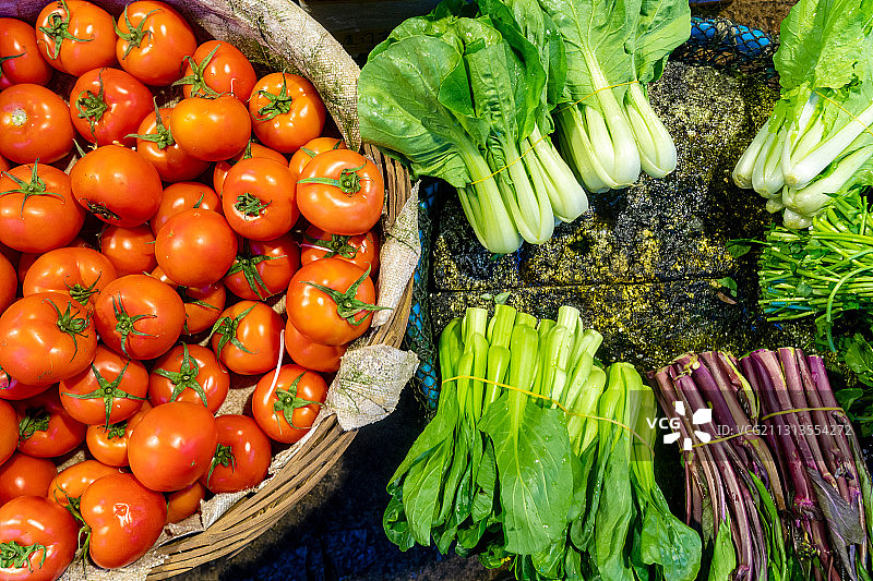 菜摊上的蔬菜图片素材