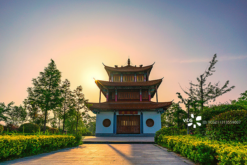 宿迁湖滨公园晨曦图片素材