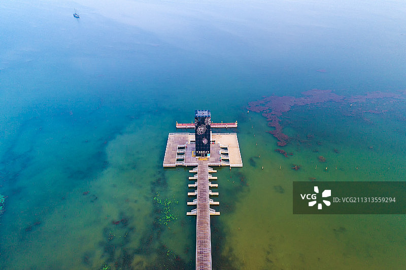 航拍江苏宿迁市骆马湖风景区图片素材