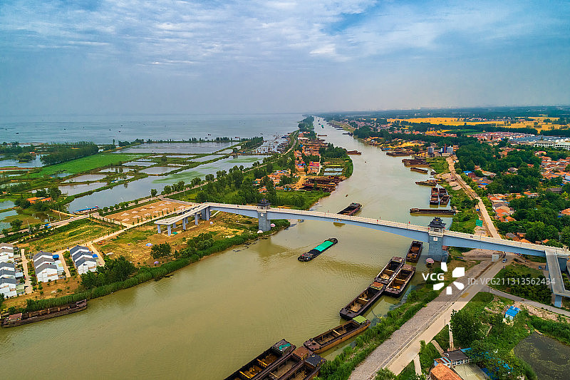 航拍宿迁市皂河古镇风光图片素材