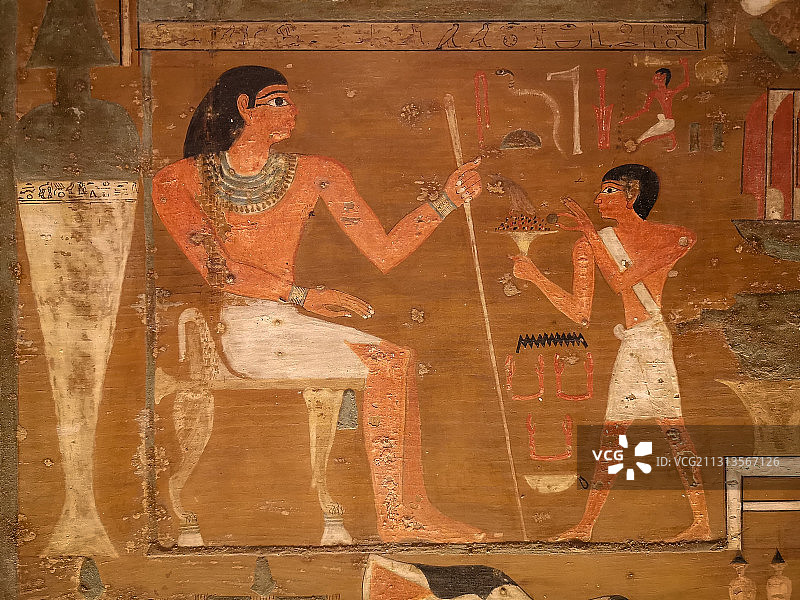 波士顿美术博物馆古埃及木乃伊壁画图片素材