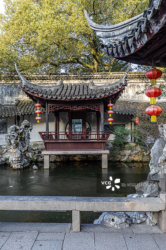 江苏苏州园林，同里退思园，冬季风光图片素材