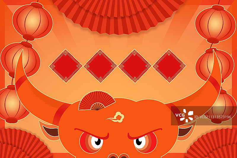 牛年新年金牛过年大吉图图片素材