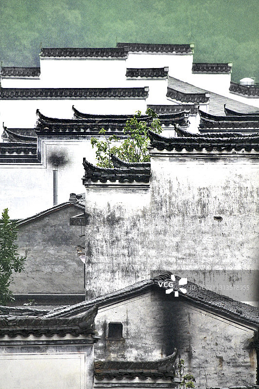 中国安徽皖南的特色徽居图片素材