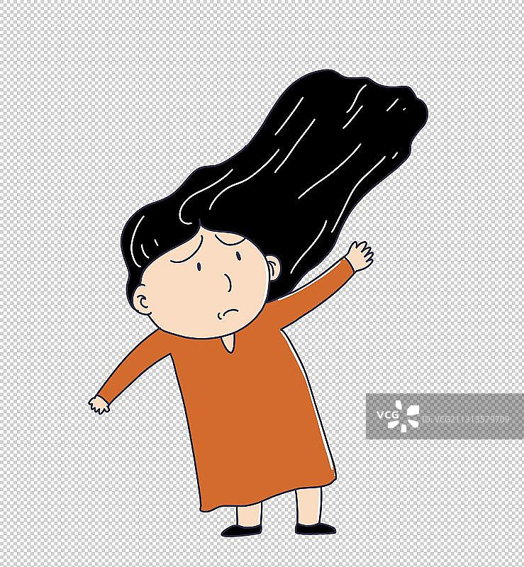 元素：大风吹乱头发图片素材
