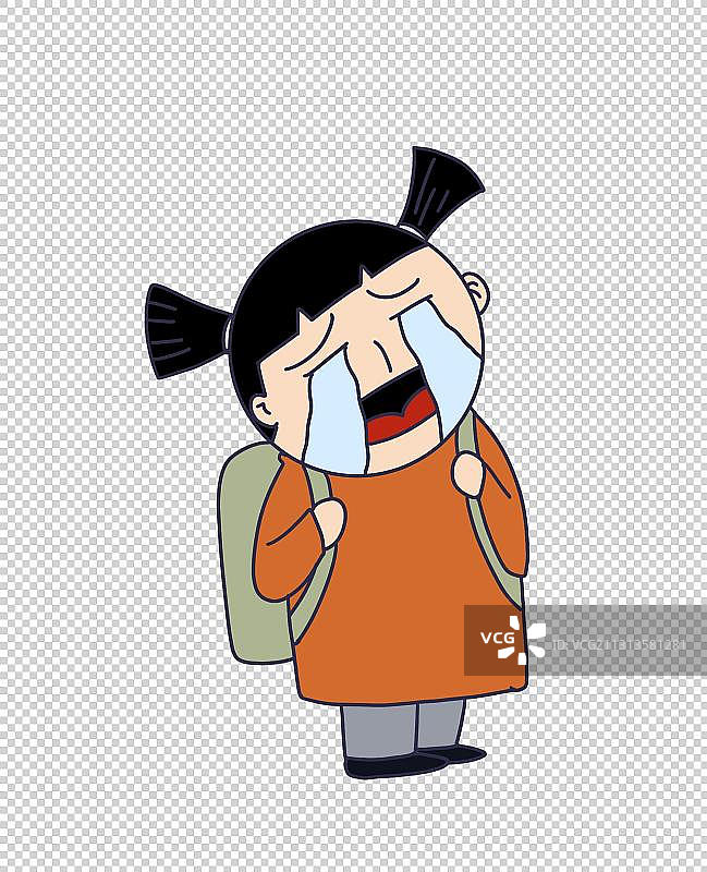 元素：哭泣的小女孩图片素材