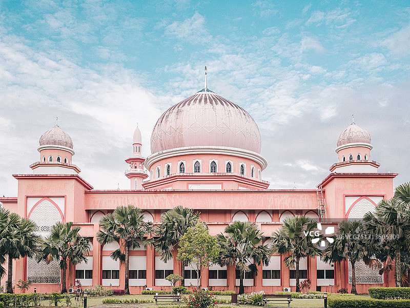 马来西亚沙巴大学粉色清真寺图片素材
