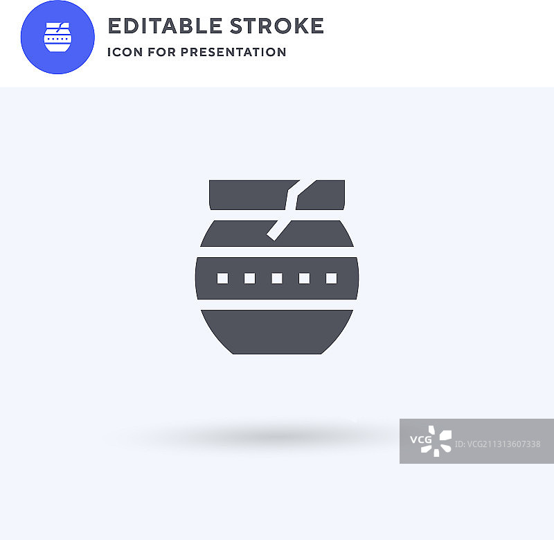 罐子图标填充扁平符号实体象形图图片素材