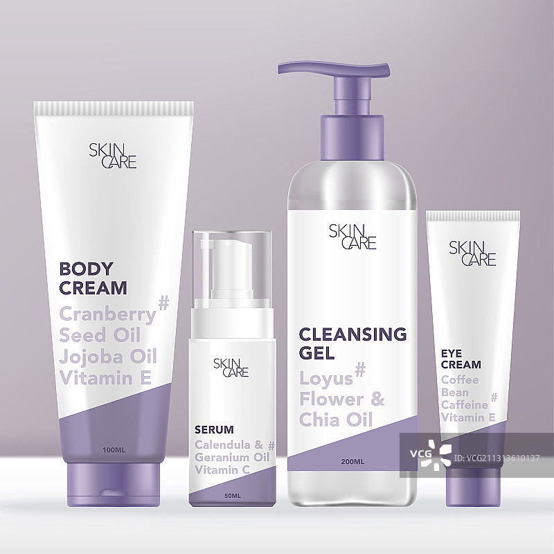 医用护肤或美容套装与软管图片素材