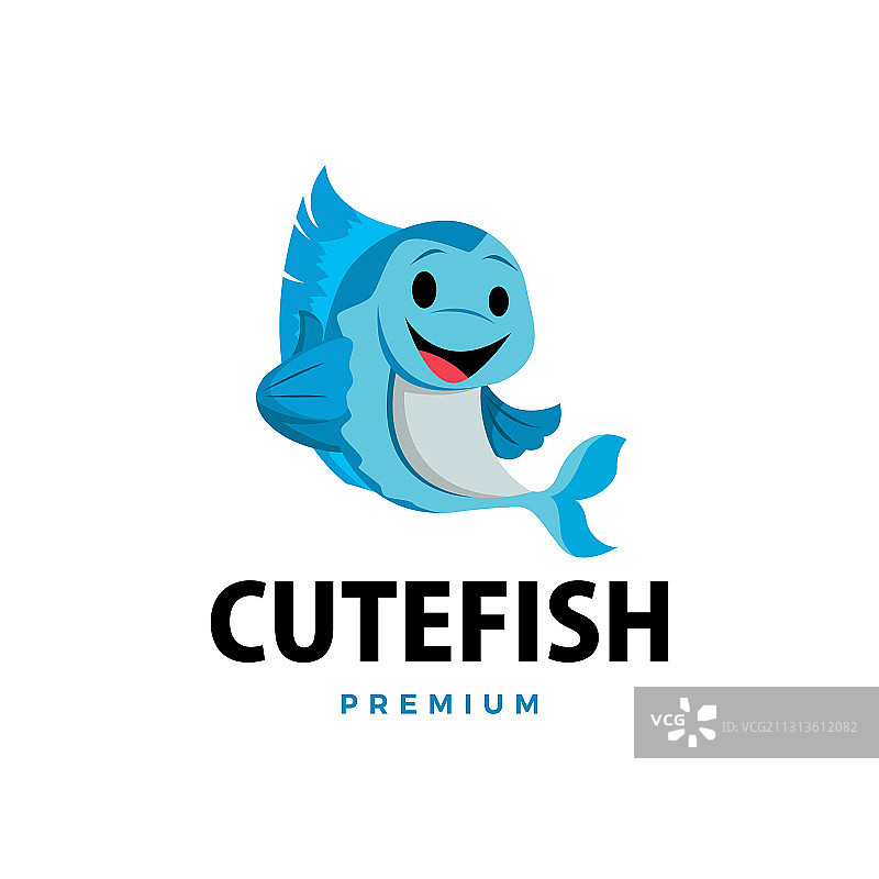 鱼竖起大拇指吉祥物角色标志图标图片素材