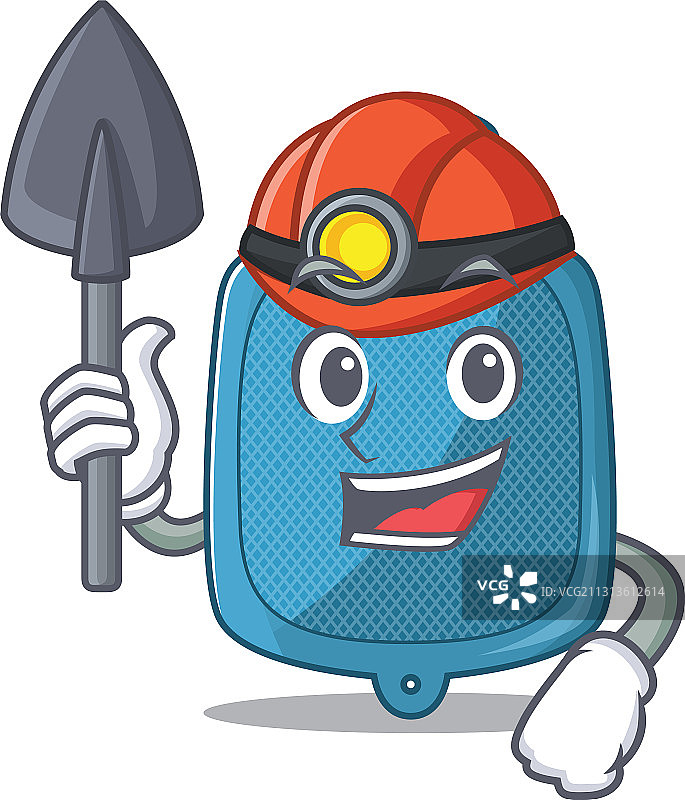酷炫聪明的矿工热水袋卡通形象图片素材